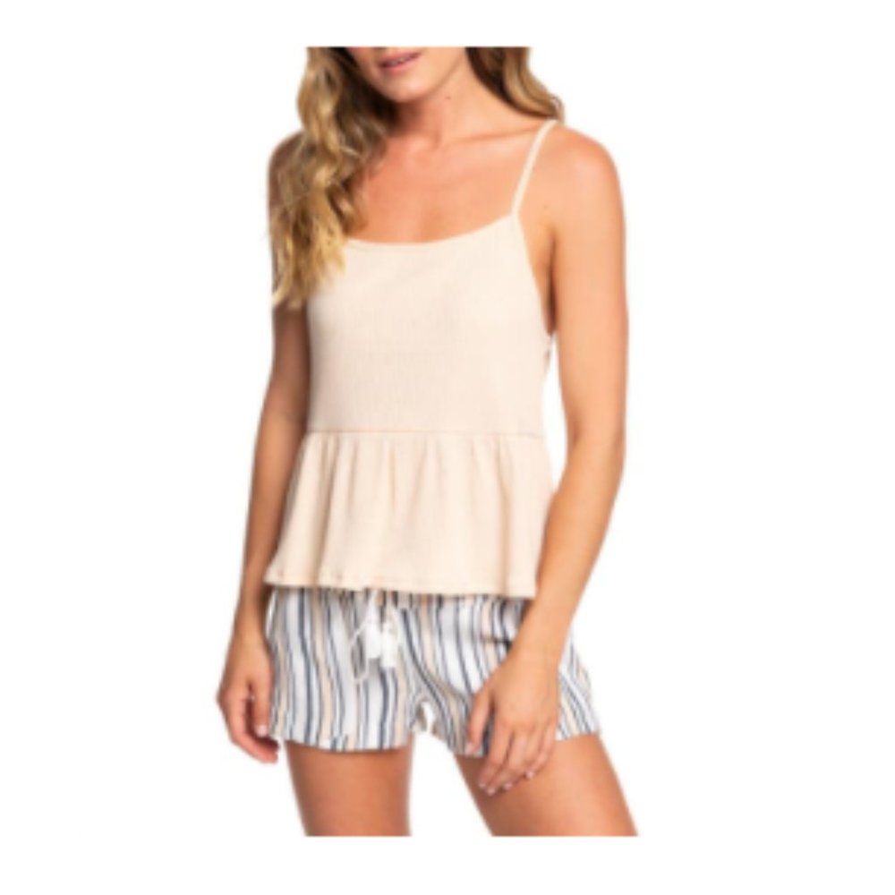 Roxy Deep Seas Peplum Tank Top, Large